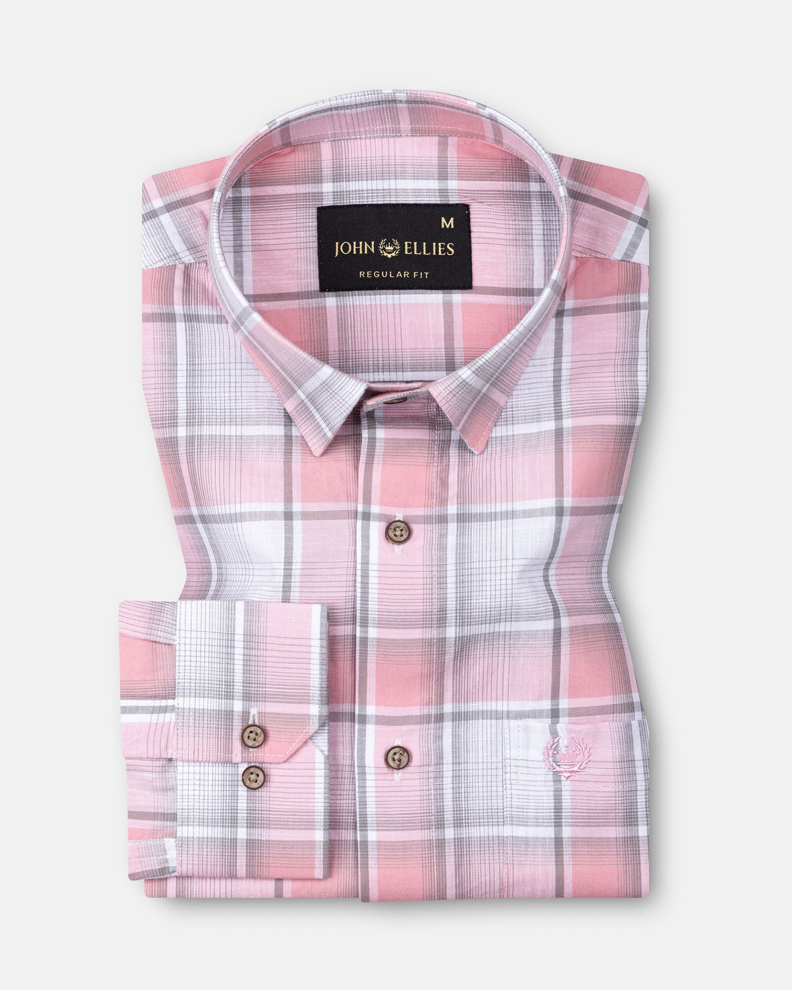 James Pink Check Linen Shirt - John Ellies
