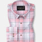 James Pink Check Linen Shirt - John Ellies