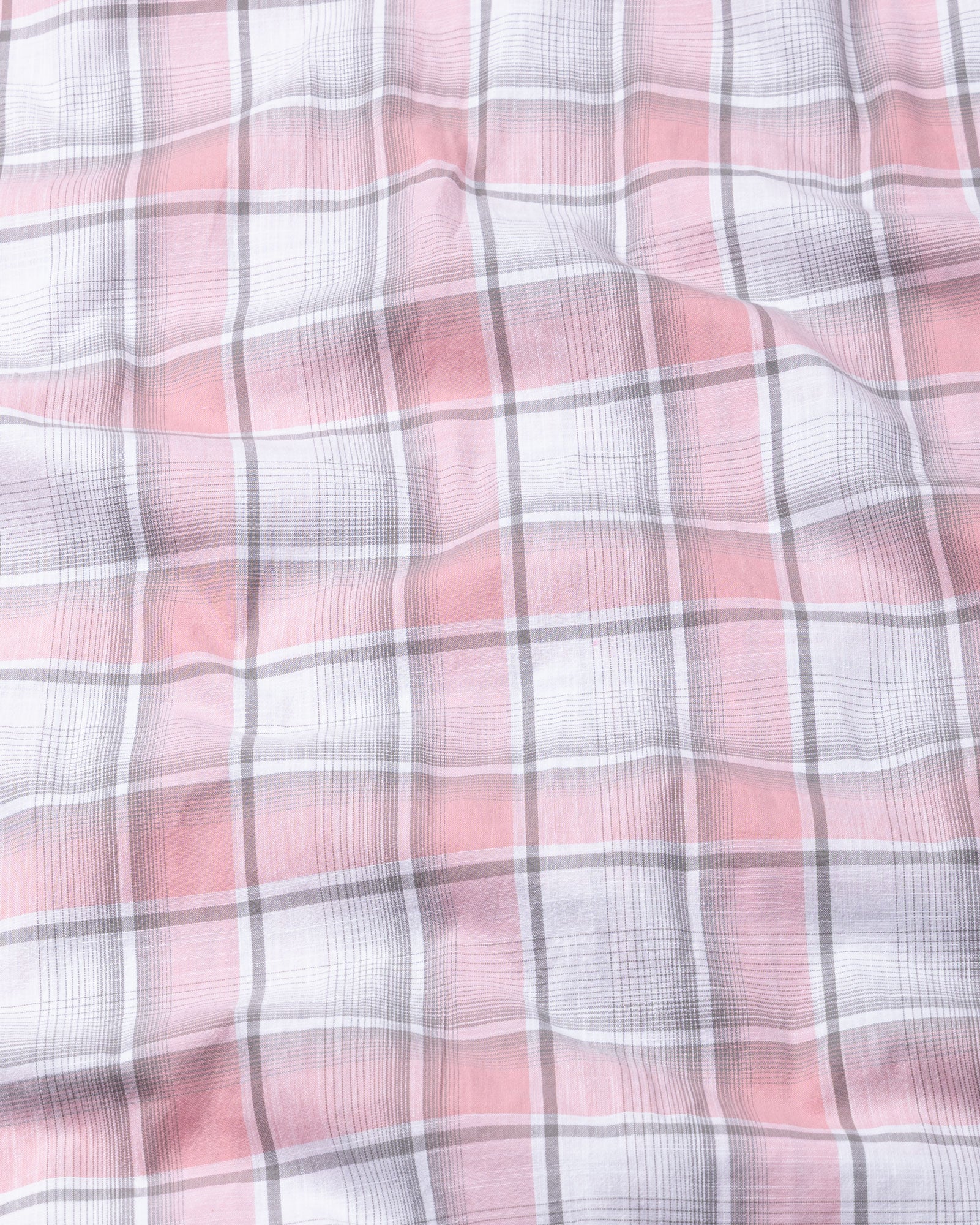 James Pink Check Linen Shirt - John Ellies