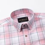 James Pink Check Linen Shirt - John Ellies