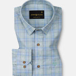 James Green Check Linen Shirt - John Ellies