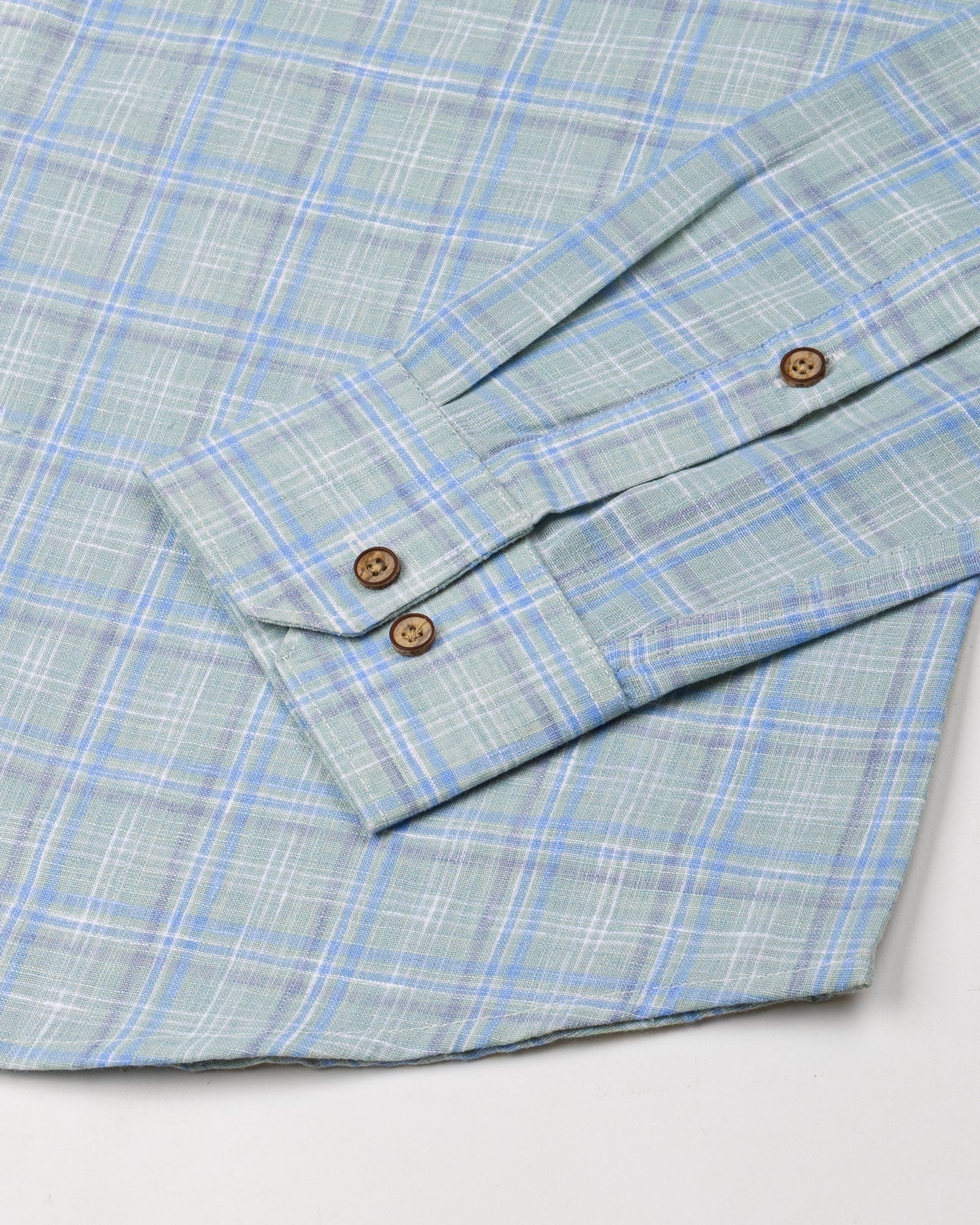 James Green Check Linen Shirt - John Ellies