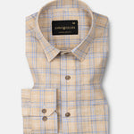 James Yellow Check Linen Shirt - John Ellies