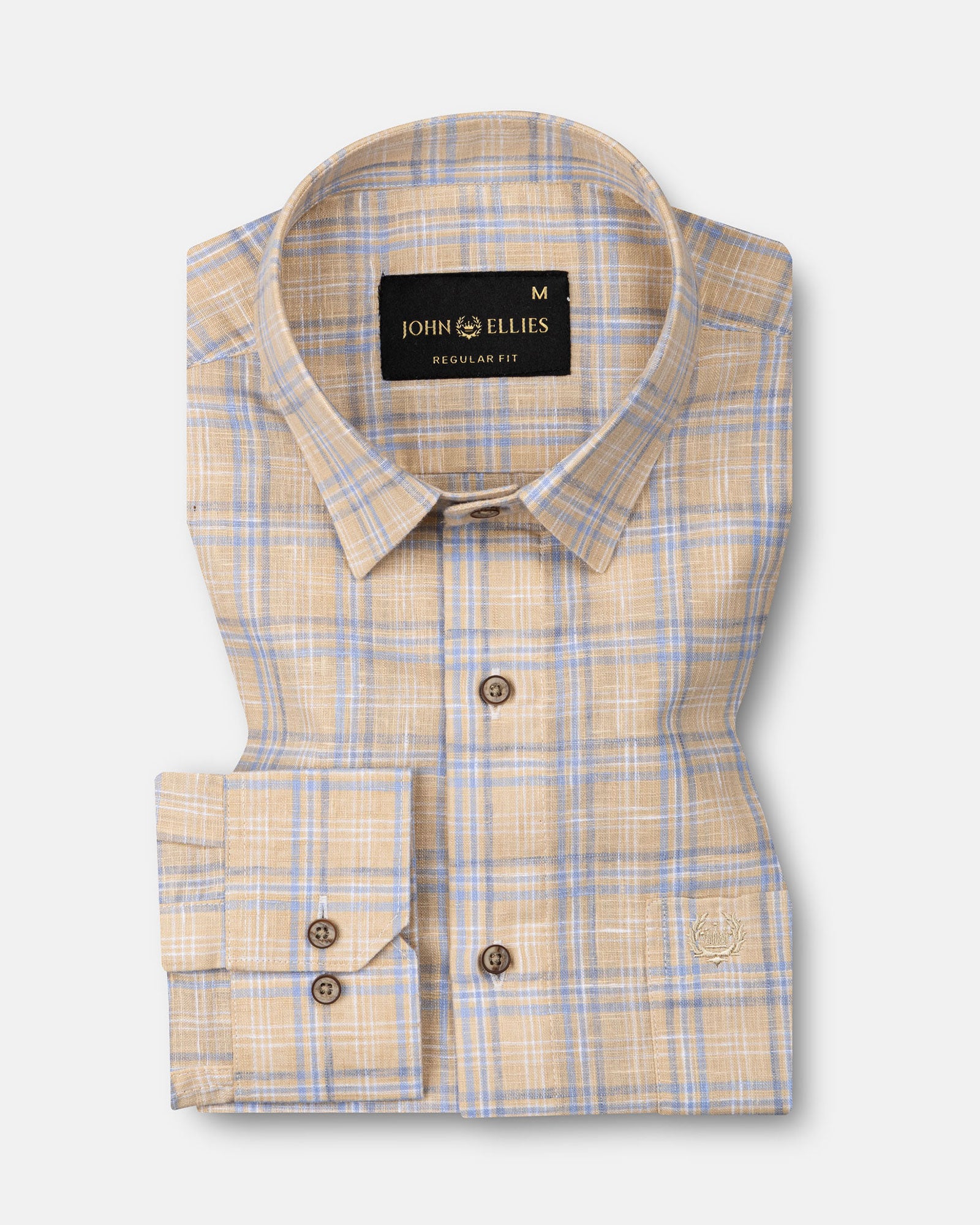 James Yellow Check Linen Shirt - John Ellies