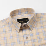 James Yellow Check Linen Shirt - John Ellies