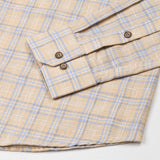 James Yellow Check Linen Shirt - John Ellies