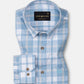 James Blue Check Linen Shirt - John Ellies