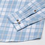 James Blue Check Linen Shirt - John Ellies