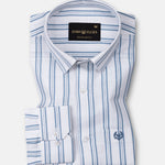 Devon Grey Stripe Linen Blend Shirt - John Ellies