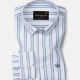 Devon Grey Stripe Linen Blend Shirt - John Ellies