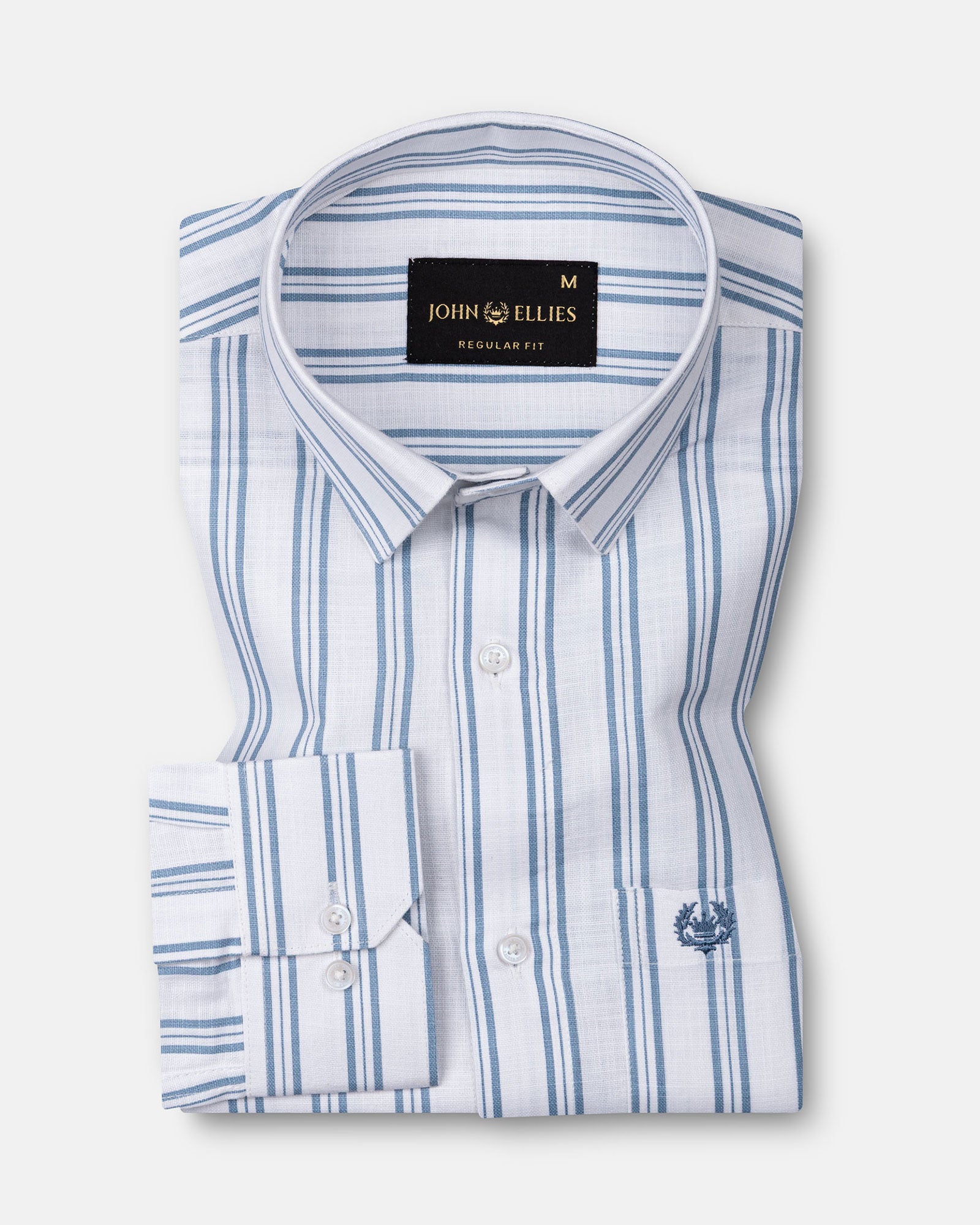 Devon Grey Stripe Linen Blend Shirt - John Ellies