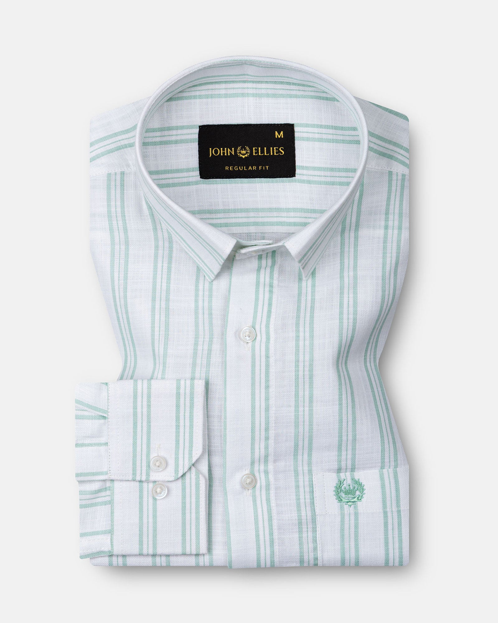 Devon Olive Stripe Linen Blend Shirt - John Ellies