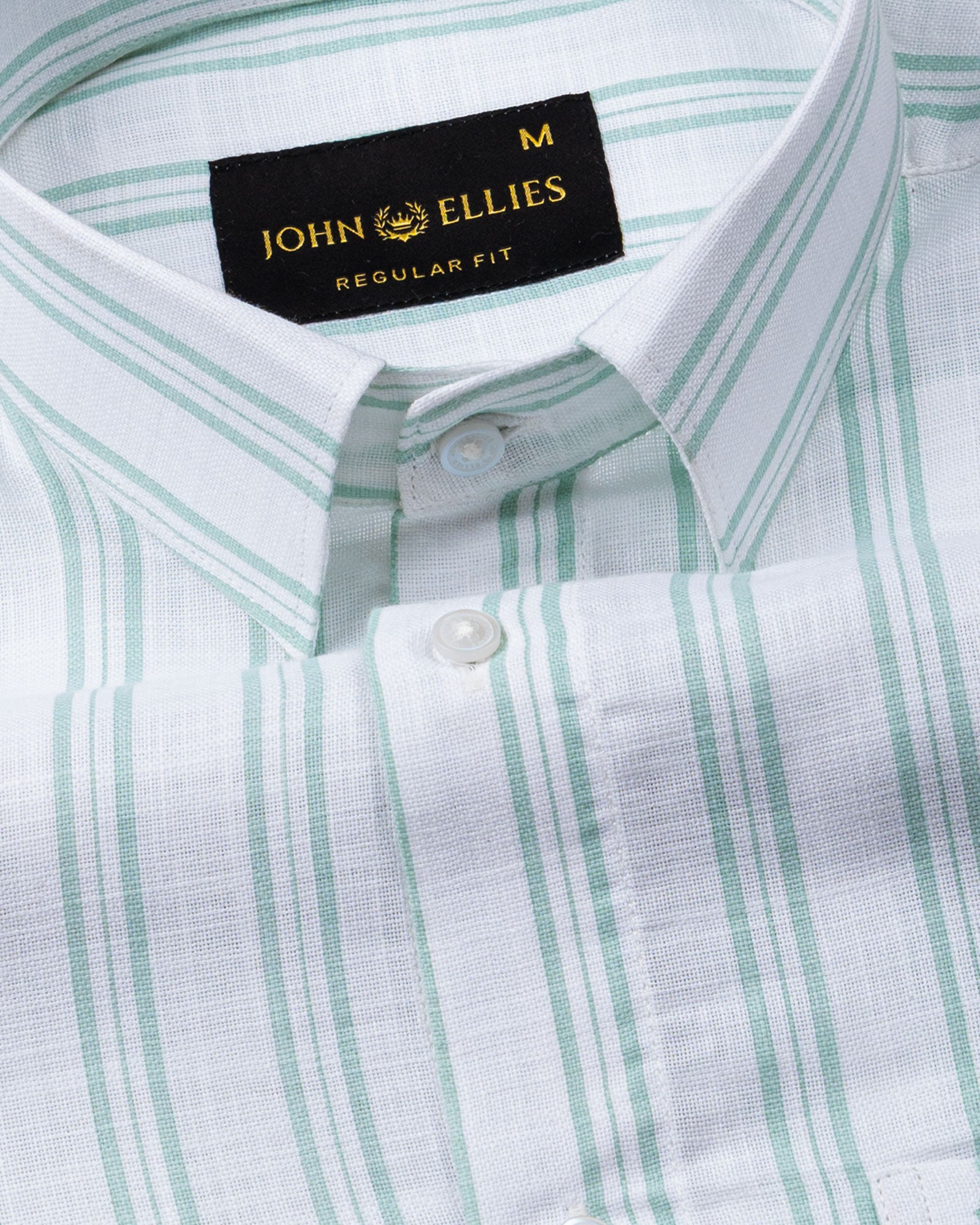 Devon Olive Stripe Linen Blend Shirt - John Ellies