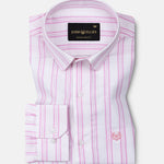 Devon Pink Stripe Linen Blend Shirt - John Ellies