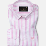 Devon Pink Stripe Linen Blend Shirt - John Ellies