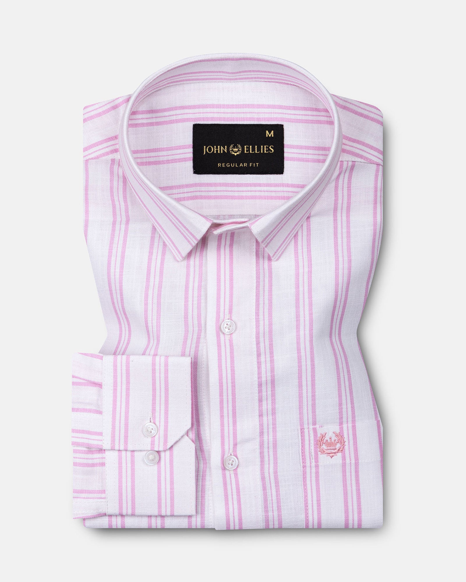 Devon Pink Stripe Linen Blend Shirt - John Ellies