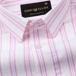 Devon Pink Stripe Linen Blend Shirt - John Ellies