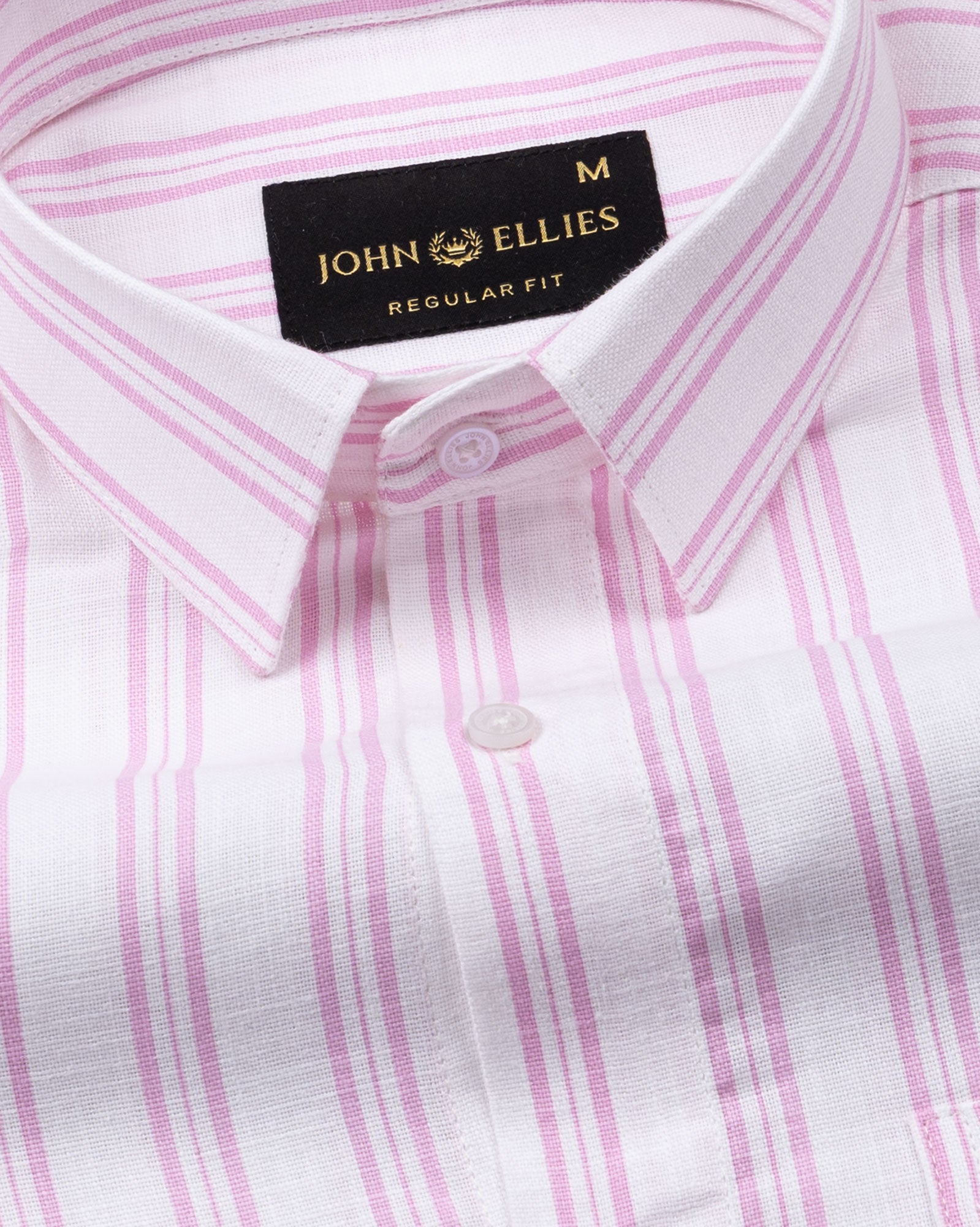 Devon Pink Stripe Linen Blend Shirt - John Ellies