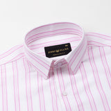 Devon Pink Stripe Linen Blend Shirt - John Ellies