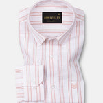 Devon Orange Stripe Linen Blend Shirt - John Ellies