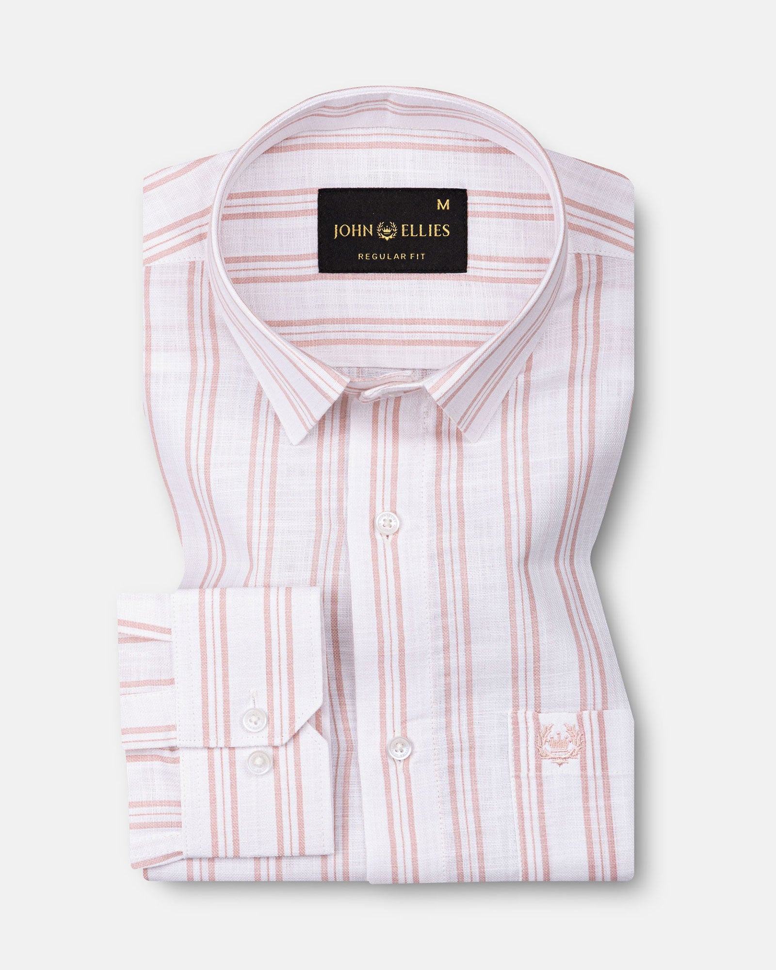 Devon Orange Stripe Linen Blend Shirt - John Ellies