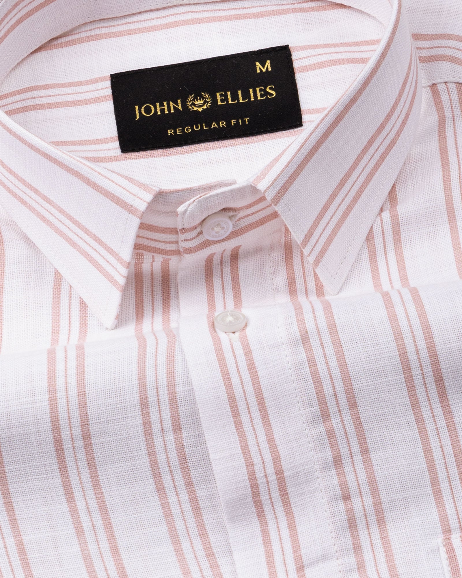 Devon Orange Stripe Linen Blend Shirt - John Ellies