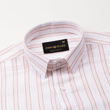 Devon Orange Stripe Linen Blend Shirt - John Ellies