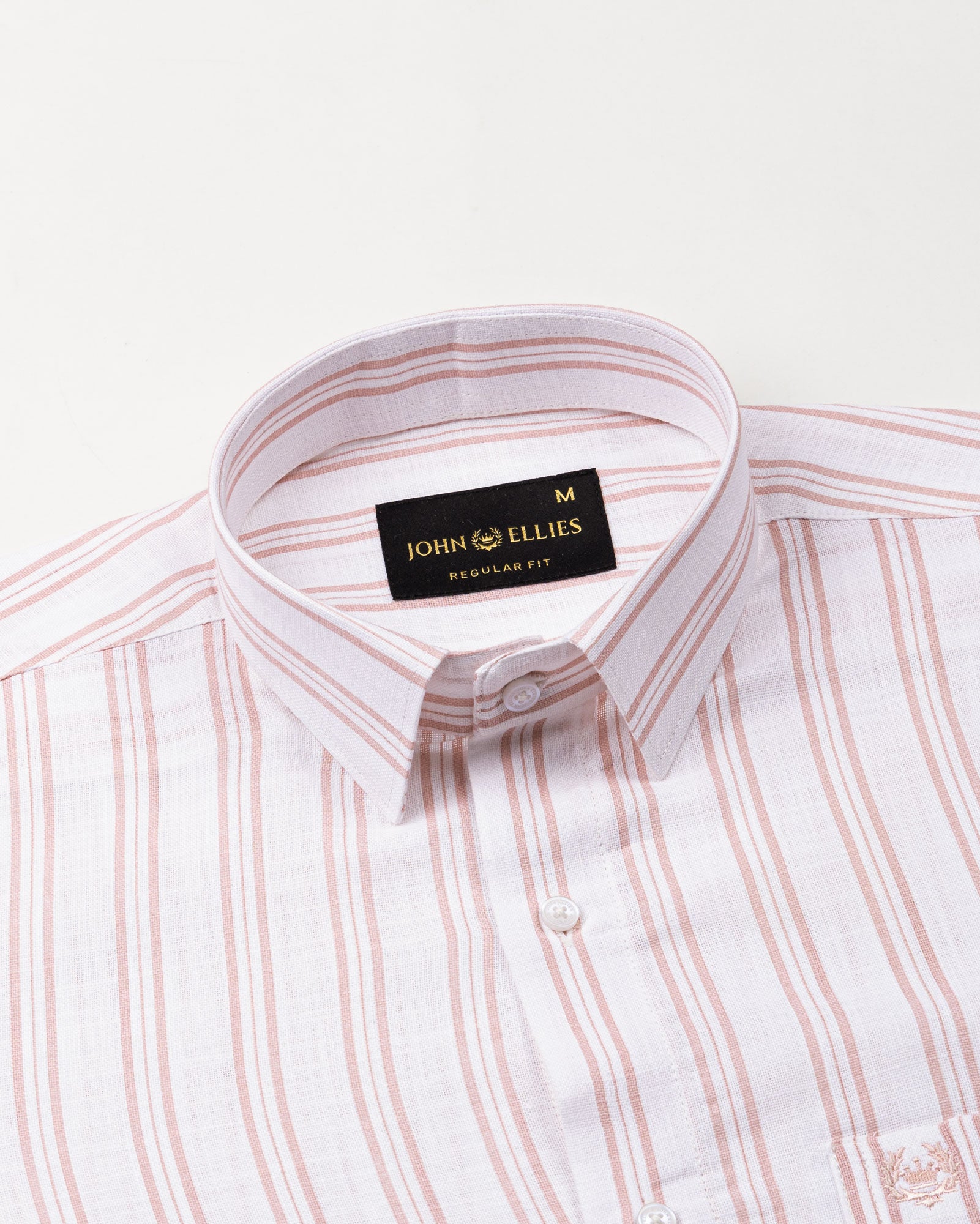 Devon Orange Stripe Linen Blend Shirt - John Ellies