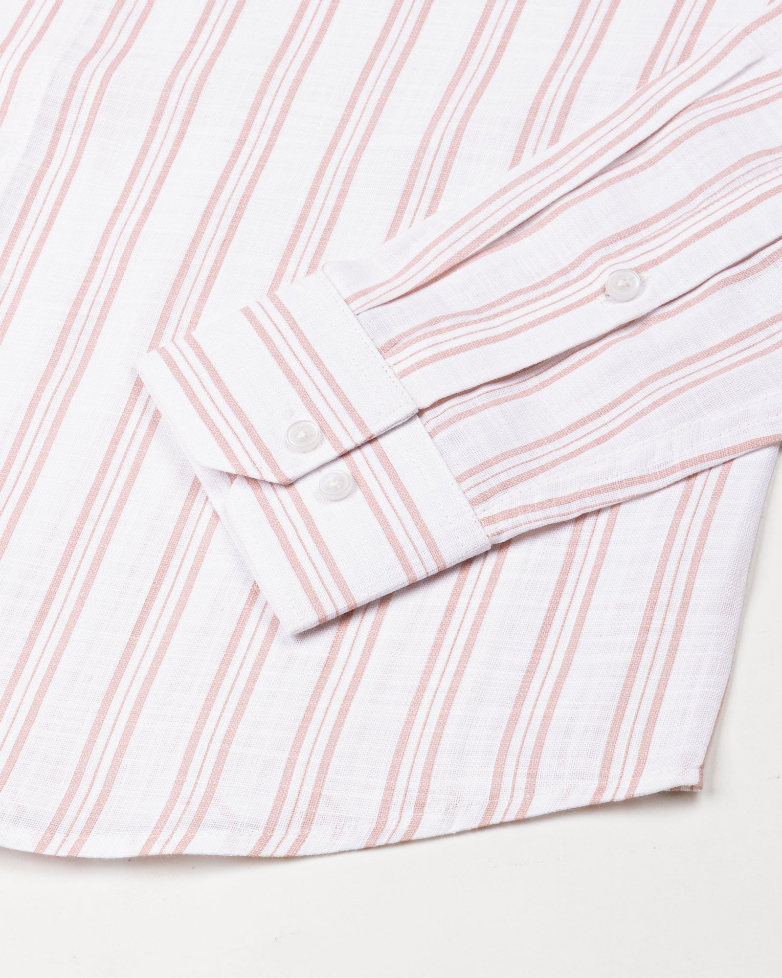 Devon Orange Stripe Linen Blend Shirt - John Ellies
