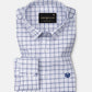 Miles Navy Blue Check Linen Shirt - John Ellies