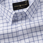 Miles Navy Blue Check Linen Shirt - John Ellies