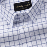 Miles Navy Blue Check Linen Shirt - John Ellies