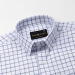 Miles Navy Blue Check Linen Shirt - John Ellies