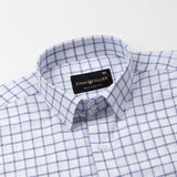 Miles Navy Blue Check Linen Shirt - John Ellies