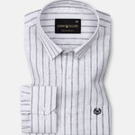 Miles Black Stripe Linen Shirt - John Ellies