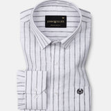 Miles Black Stripe Linen Shirt - John Ellies