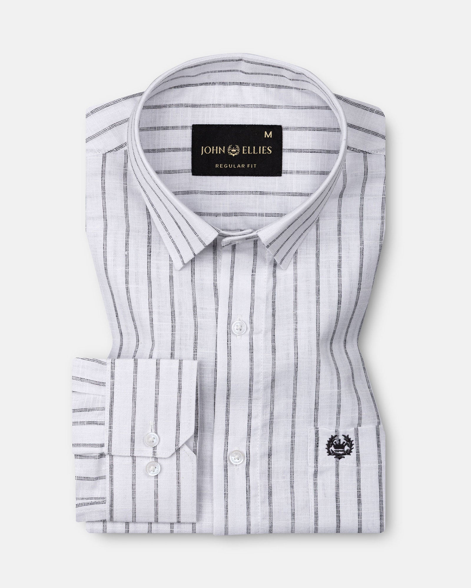 Miles Black Stripe Linen Shirt - John Ellies