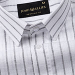 Miles Black Stripe Linen Shirt - John Ellies