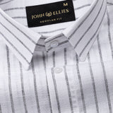 Miles Black Stripe Linen Shirt - John Ellies