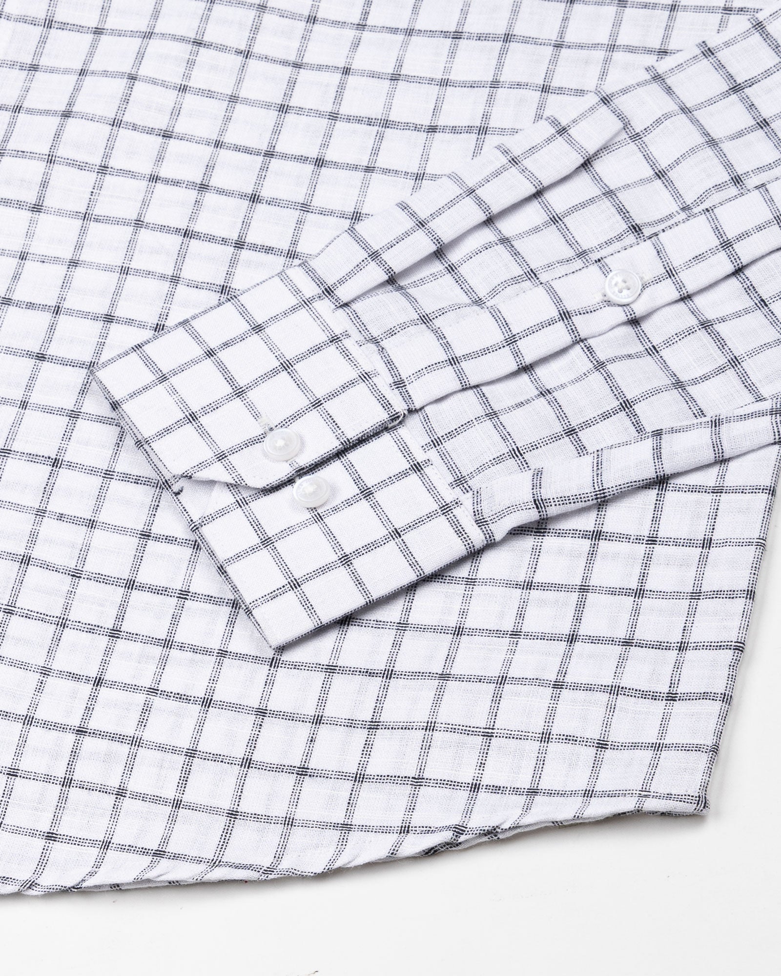Miles Black Check Linen Shirt - John Ellies