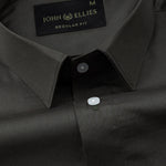 Stery Olive Plain Cotton Shirt - John Ellies