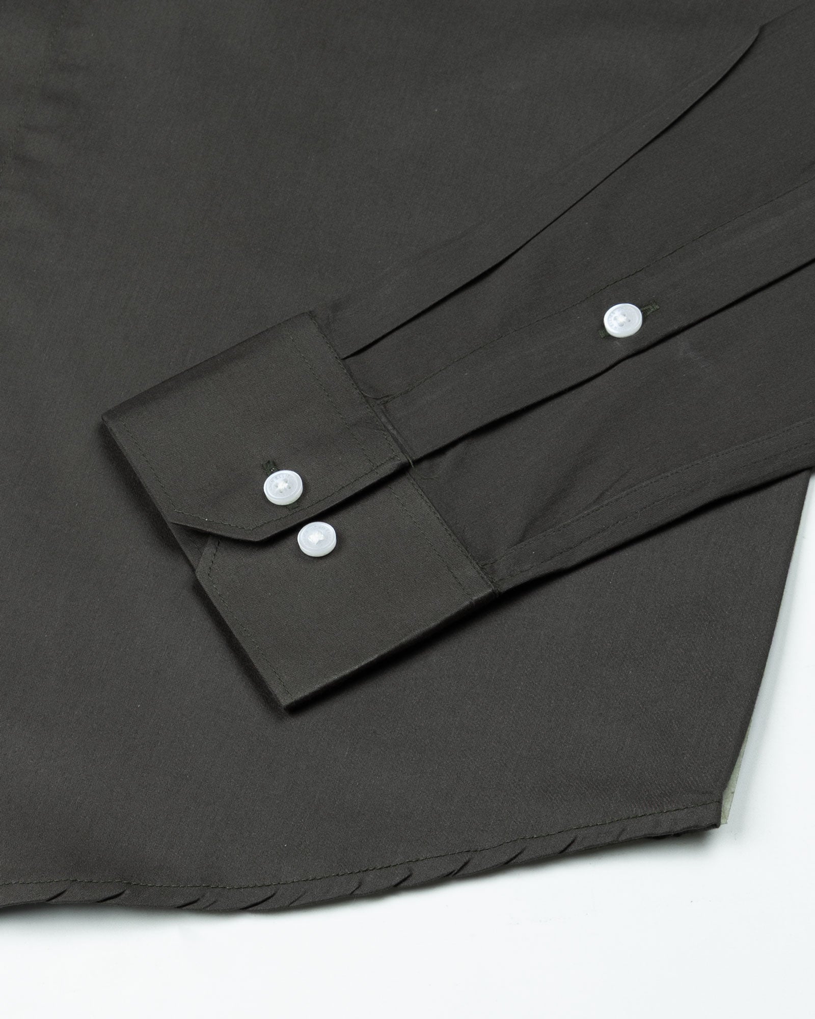Stery Olive Plain Cotton Shirt - John Ellies