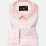 Stery Peach Plain Cotton Shirt - John Ellies