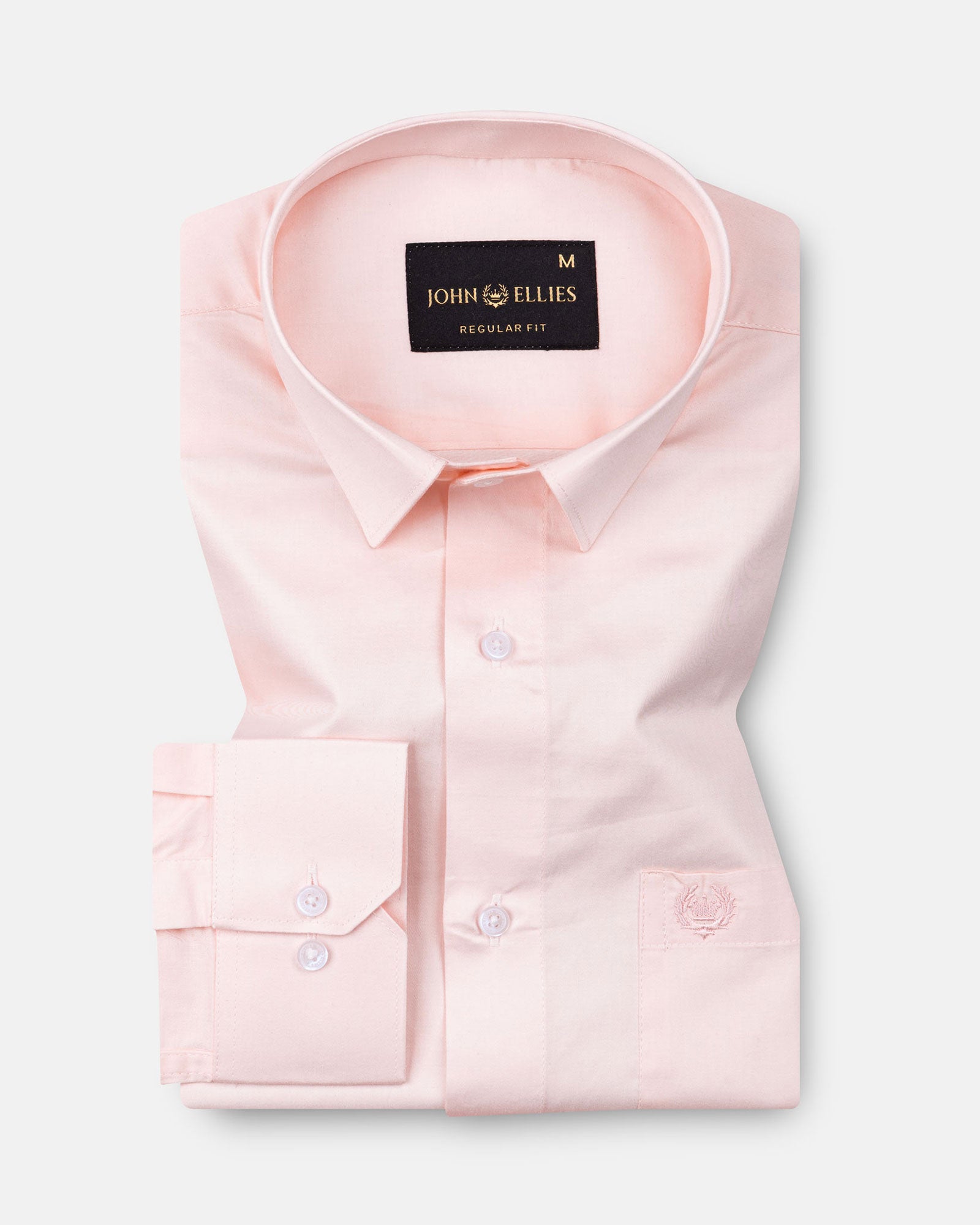 Stery Peach Plain Cotton Shirt - John Ellies