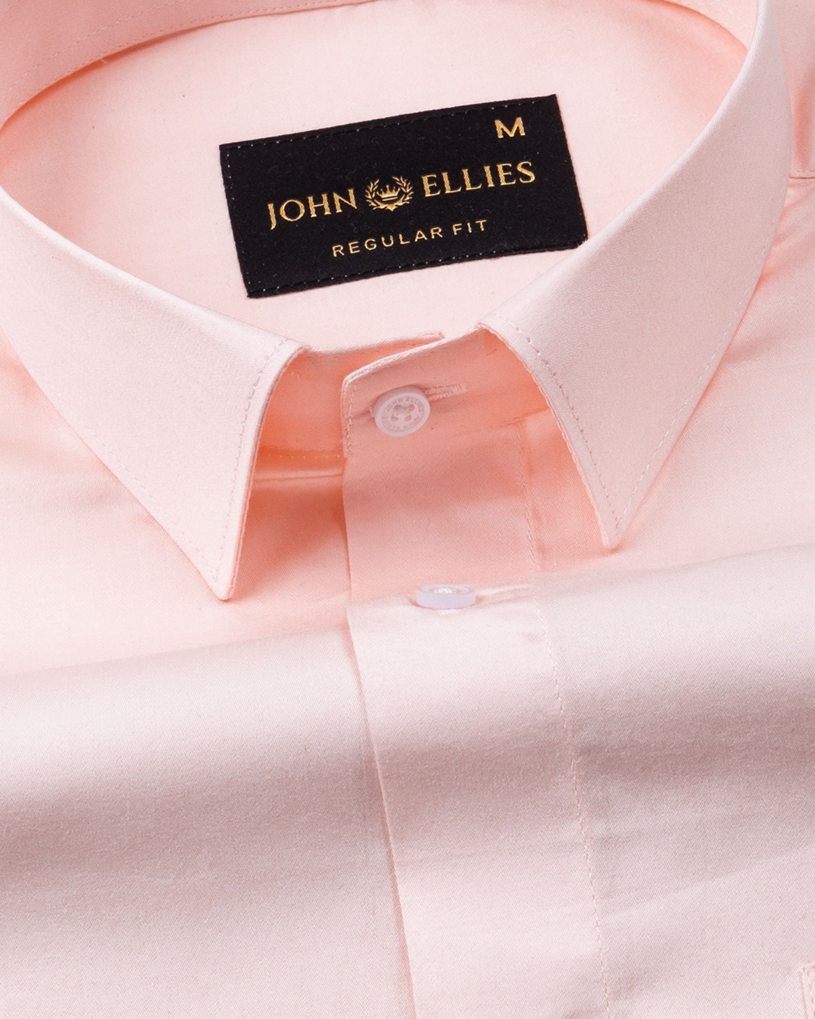 Stery Peach Plain Cotton Shirt - John Ellies