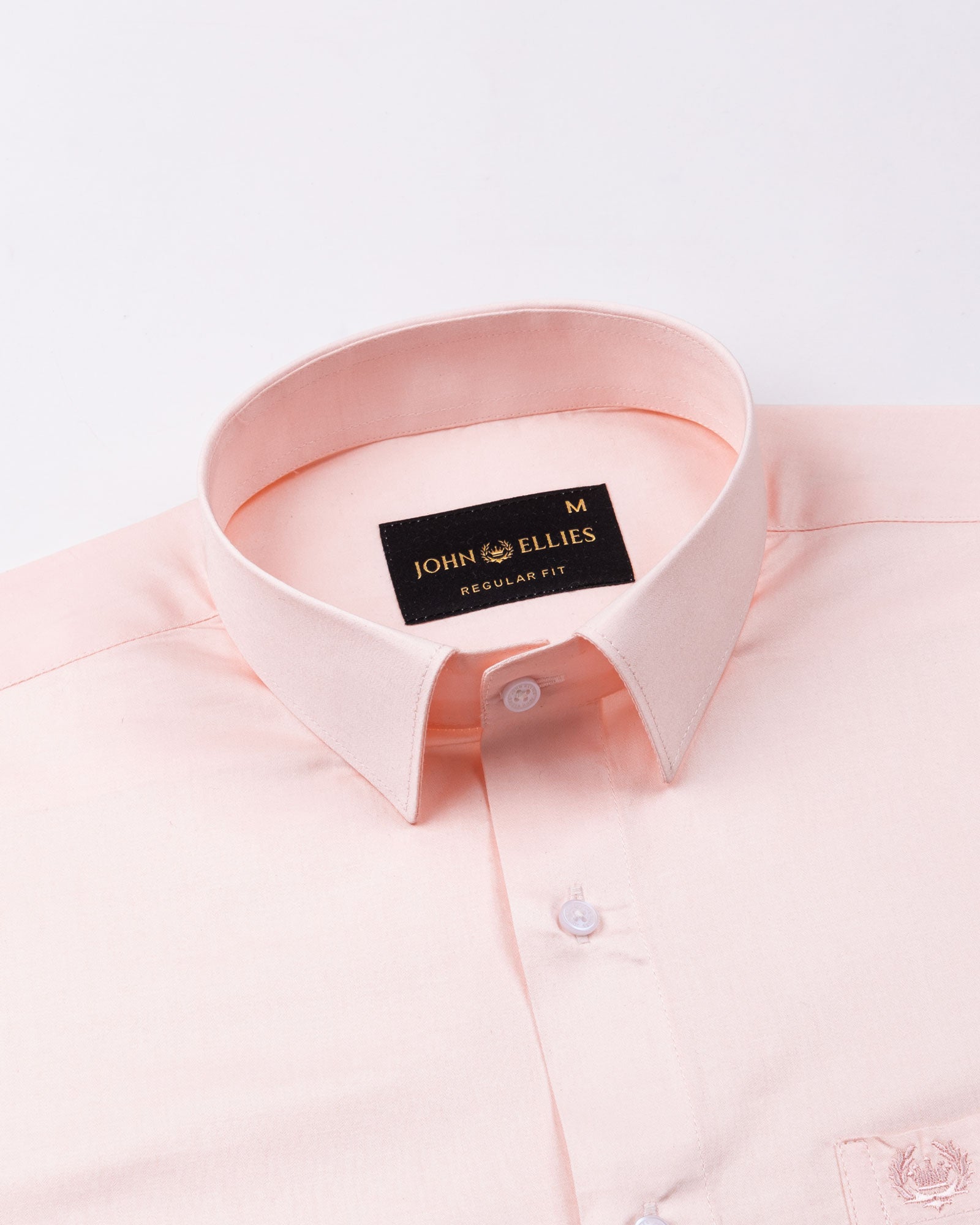 Stery Peach Plain Cotton Shirt - John Ellies