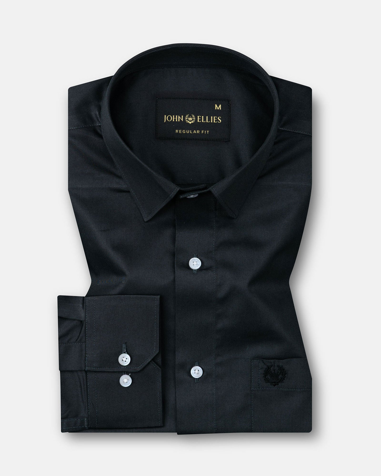 Stery Green Plain Cotton Shirt - John Ellies