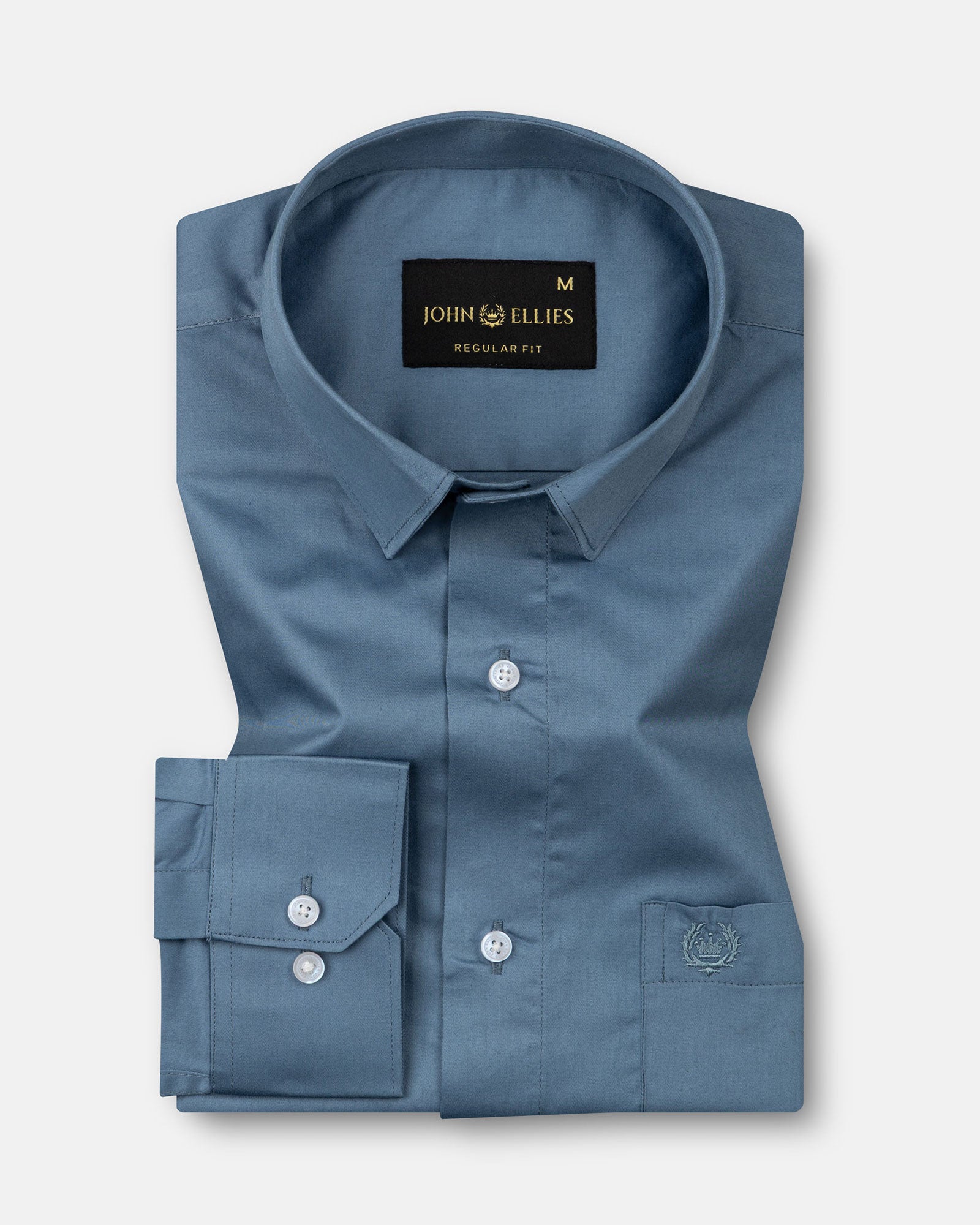 Stery Grey Plain Cotton Shirt - John Ellies