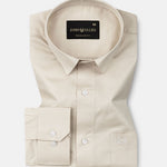 Stery Cream Plain Cotton Shirt - John Ellies