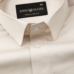 Stery Cream Plain Cotton Shirt - John Ellies